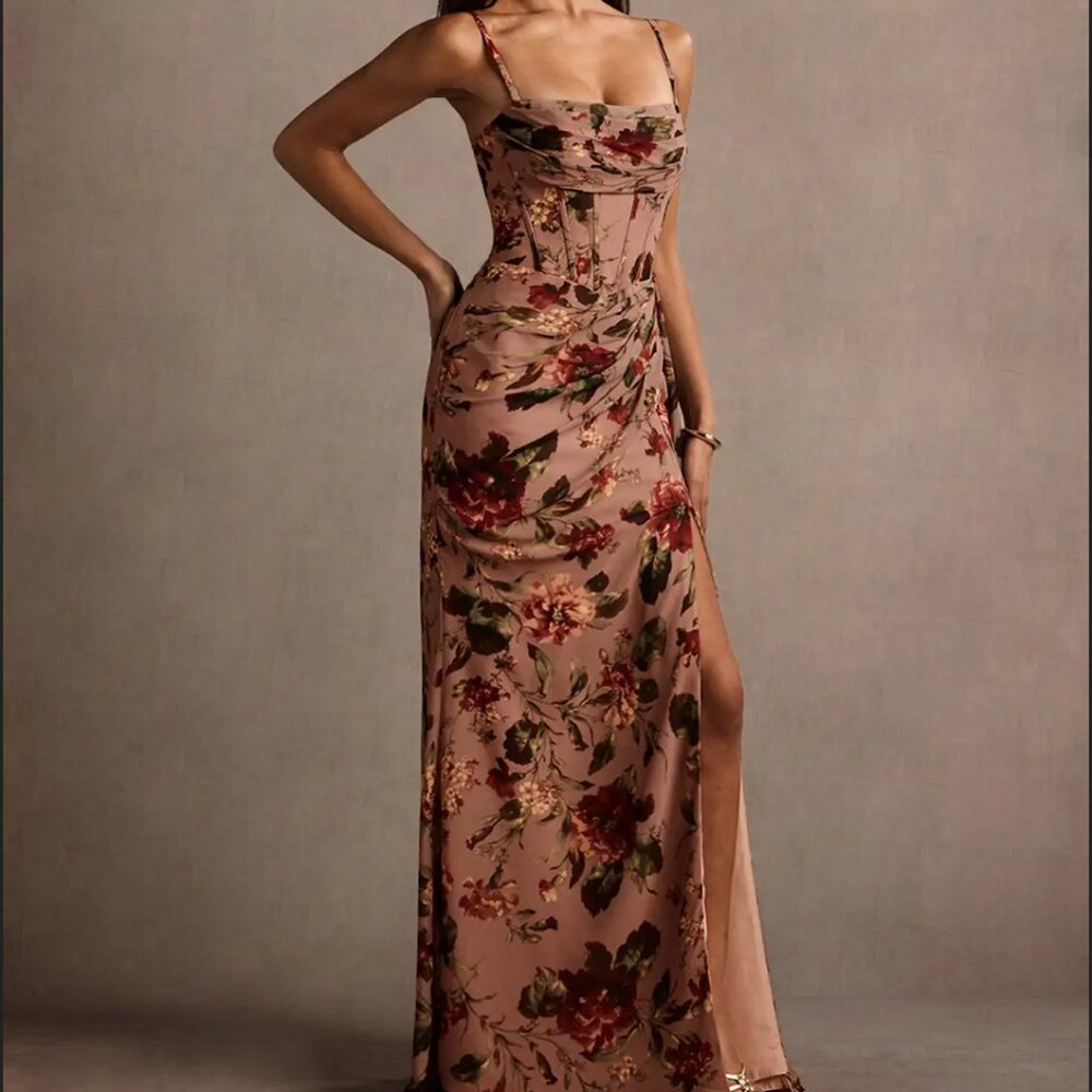 NWT! Aurra Mauve Multi Maxi Dress Sz 12 - Picture 4 of 4